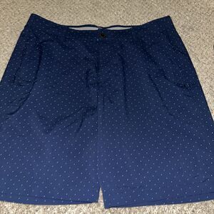 Under Armour HeatGear Shorts Mens 38 Loose Blue Dots Performance Chino Pockets
